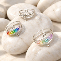 Bagues anti-stress à perles en plusieurs couleurs