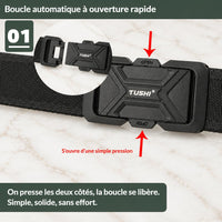 Boucle automatique qui s'ouvre d'une simple pression sur les côtés